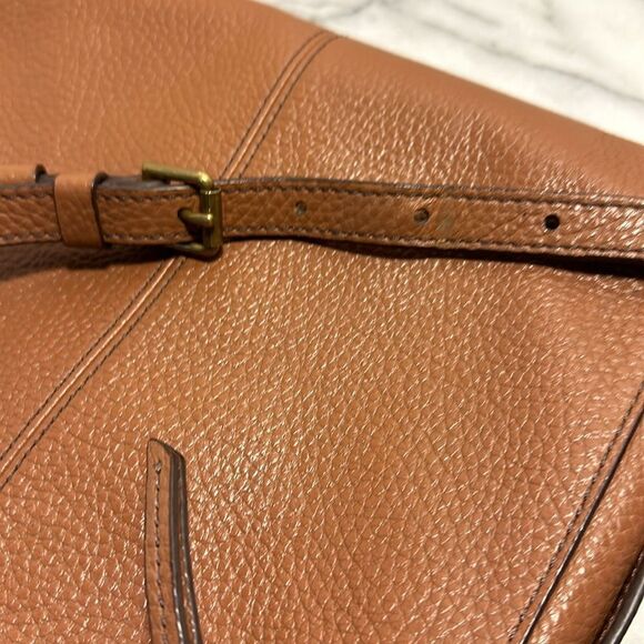 Fossil GEMMA Pebbled Leather Cognac Brown Crossbody‎ Bag Purse - Picture 12 of 12